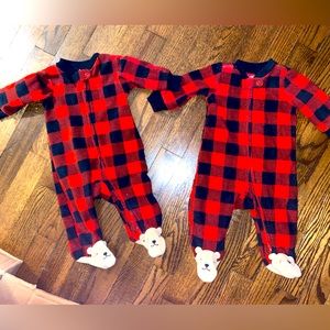 Plaid bear pajamas 3m